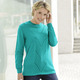 Pullover - Pullover mit Ajourakzenten – Farbe MALACHIT Pullover - Pullover mit Ajourakzenten, in Größe 038 bis 054, in Farbe ROYALBLAU