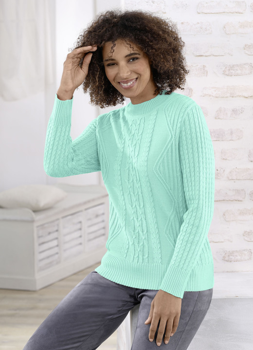 Pullover - Pullover mit Schurwolle Pullover - Pullover mit Schurwolle, in Größe 038 bis 054, in Farbe MINT