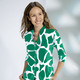 3/4-Arm - Shirtbluse mit Stehkragen – Farbe SMARAGDGRÜN-WEISS 3/4-Arm - Shirtbluse mit Stehkragen, in Größe 036 bis 052, in Farbe SCHWARZ-WEISS