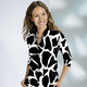 3/4-Arm - Shirtbluse mit Stehkragen – Farbe SCHWARZ-WEISS 3/4-Arm - Shirtbluse mit Stehkragen, in Größe 036 bis 052, in Farbe SCHWARZ-WEISS