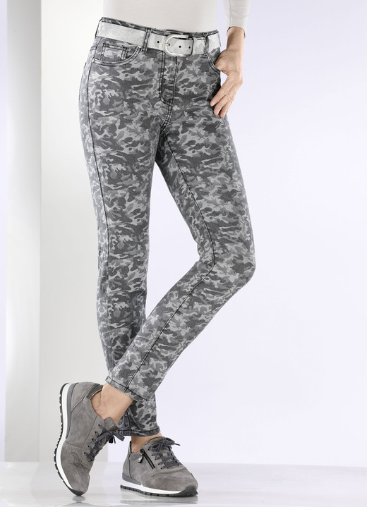 Hosen - Jeans mit Camouflage-Dessinierung Ansicht 3 Hosen - Jeans mit Camouflage-Dessinierung, in Größe 017 bis 050, in Farbe ANTHRAZIT-GRAU Ansicht 3