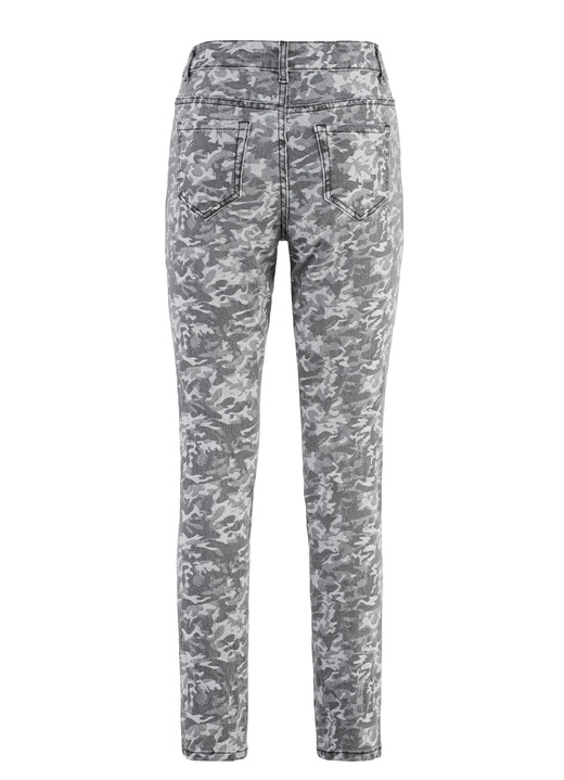 Hosen - Jeans mit Camouflage-Dessinierung, in Größe 017 bis 050, in Farbe BLAU-HELLBLAU Ansicht 6