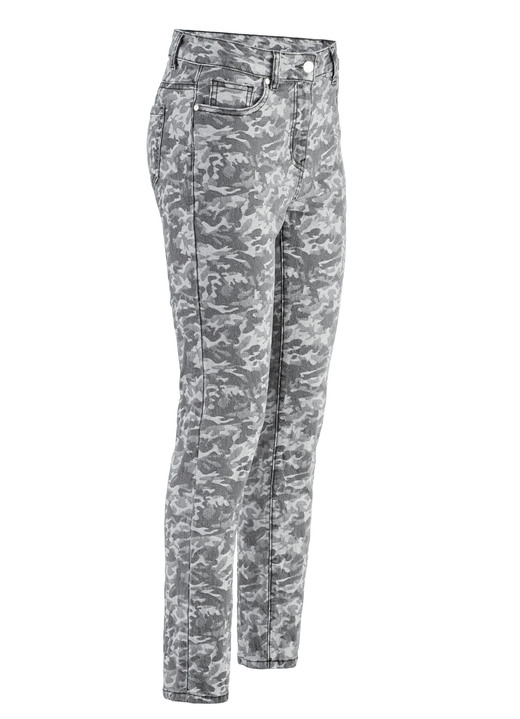 Hosen - Jeans mit Camouflage-Dessinierung, in Größe 017 bis 050, in Farbe BLAU-HELLBLAU Ansicht 5