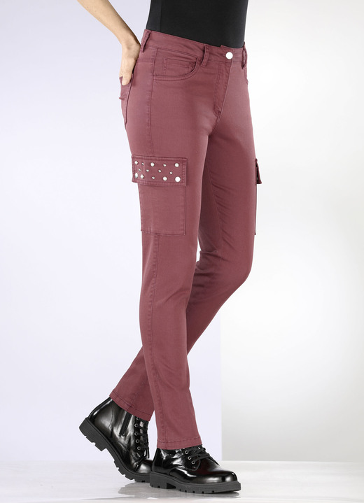 Hosen - Cargohose in 5-Pocket-Form, in Größe 017 bis 050, in Farbe ROSTROT Ansicht 3