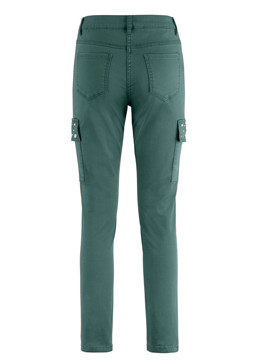 Hosen - Cargohose in 5-Pocket-Form, in Größe 017 bis 050, in Farbe FLASCHENGRÜN Ansicht 2