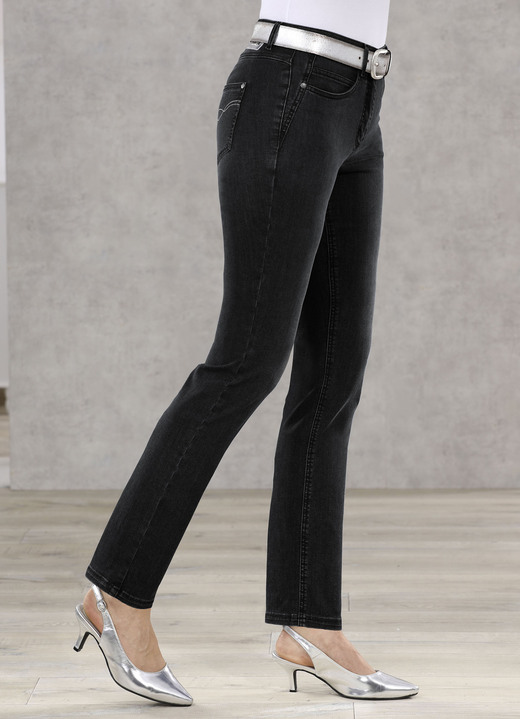 Jeans - Bauchweg-Jeans in 5-Pocket-Form Ansicht 5 Jeans - Bauchweg-Jeans in 5-Pocket-Form, in Größe 018 bis 052, in Farbe JEANSBLAU Ansicht 5