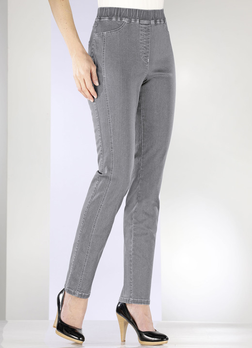 - Jeans in komfortabler Schlupfform, in Größe 018 bis 245, in Farbe GRAU Ansicht 3