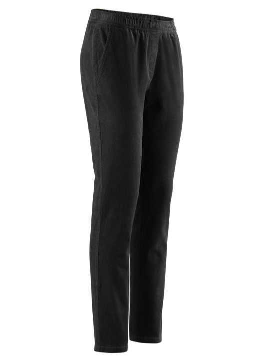 Hosen - Cordhose in Schlupfform, in Größe 018 bis 052, in Farbe SCHWARZ Ansicht 1
