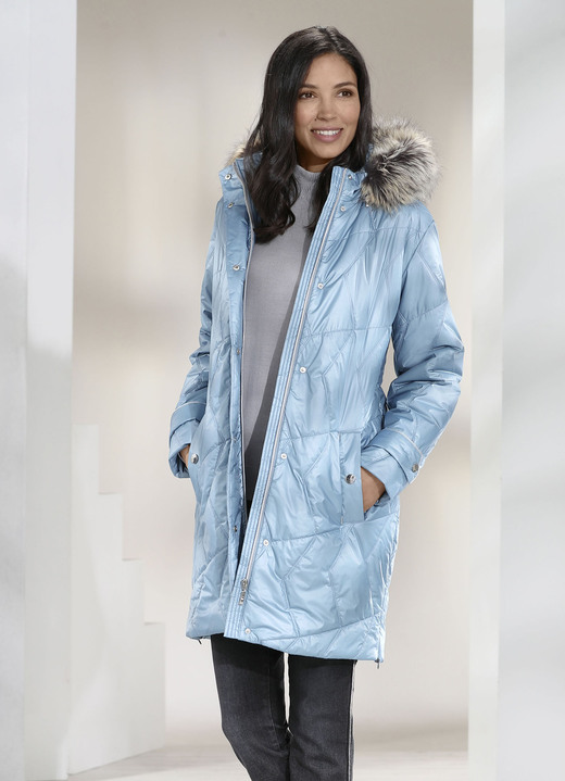 Jacken & Mäntel - Kurzmantel  mit abnehmbarer Kapuze, in Größe 038 bis 056, in Farbe EISBLAU Ansicht 1