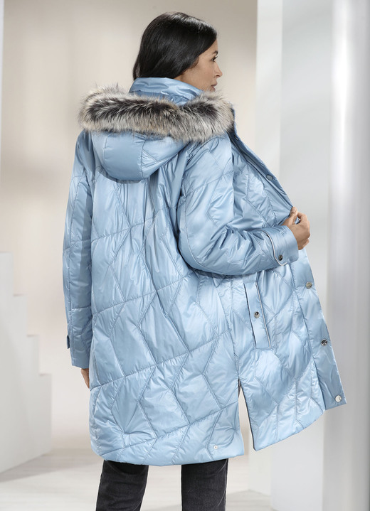 Jacken & Mäntel - Kurzmantel  mit abnehmbarer Kapuze, in Größe 038 bis 056, in Farbe EISBLAU Ansicht 2