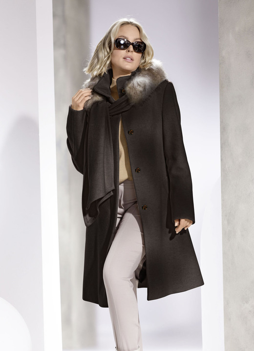 Jacken & Mäntel - Kurzmantel mit abnehmbarem Schal Ansicht 4 Jacken & Mäntel - Kurzmantel mit abnehmbarem Schal, in Größe 036 bis 054, in Farbe CREME Ansicht 4
