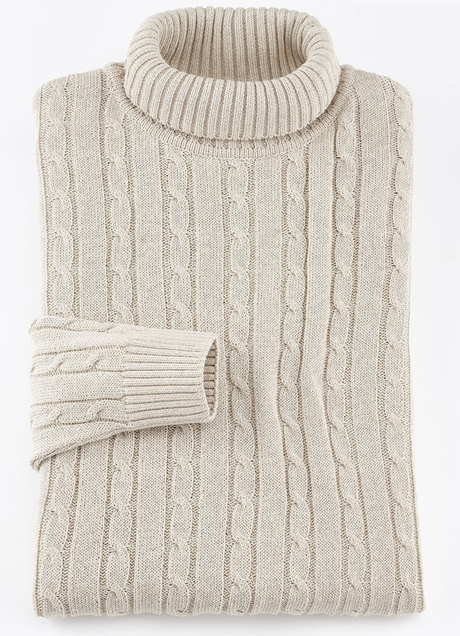 Uni - Rollkragenpullover in 5 Farben, in Größe 046 bis 062, in Farbe JEANSBLAU Ansicht 5