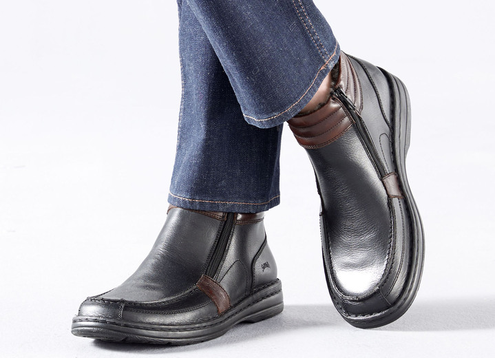 Stiefeletten - GINO GALANTE, gefütterte Herren-Boots, Winterschuhe, mit herausnehmbarem Fußbett Ansicht 4 Stiefeletten - GINO GALANTE, gefütterte Herren-Boots, Winterschuhe, mit herausnehmbarem Fußbett, in Größe 040 bis 047, in Farbe SCHWARZ-BURGUND Ansicht 4