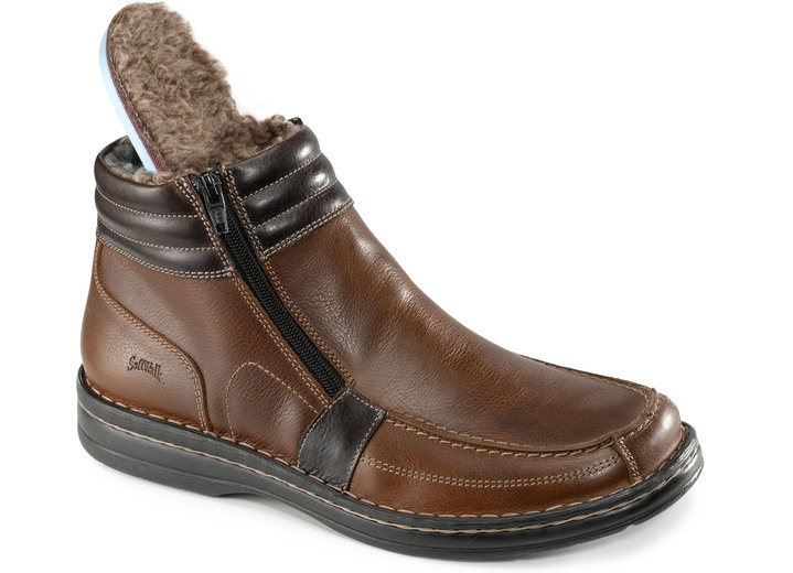 Stiefeletten - GINO GALANTE, gefütterte Herren-Boots, Winterschuhe, mit herausnehmbarem Fußbett Ansicht 8 Stiefeletten - GINO GALANTE, gefütterte Herren-Boots, Winterschuhe, mit herausnehmbarem Fußbett, in Größe 040 bis 047, in Farbe SCHWARZ-BURGUND Ansicht 8
