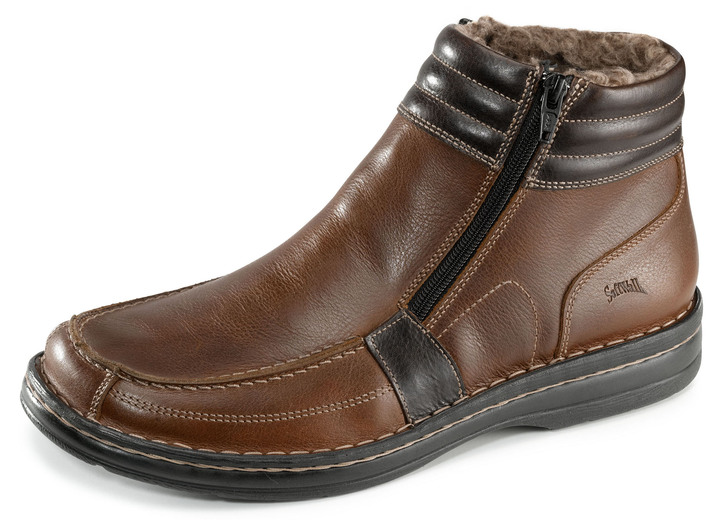 Stiefeletten - GINO GALANTE, gefütterte Herren-Boots, Winterschuhe, mit herausnehmbarem Fußbett Ansicht 7 Stiefeletten - GINO GALANTE, gefütterte Herren-Boots, Winterschuhe, mit herausnehmbarem Fußbett, in Größe 040 bis 047, in Farbe SCHWARZ-BURGUND Ansicht 7