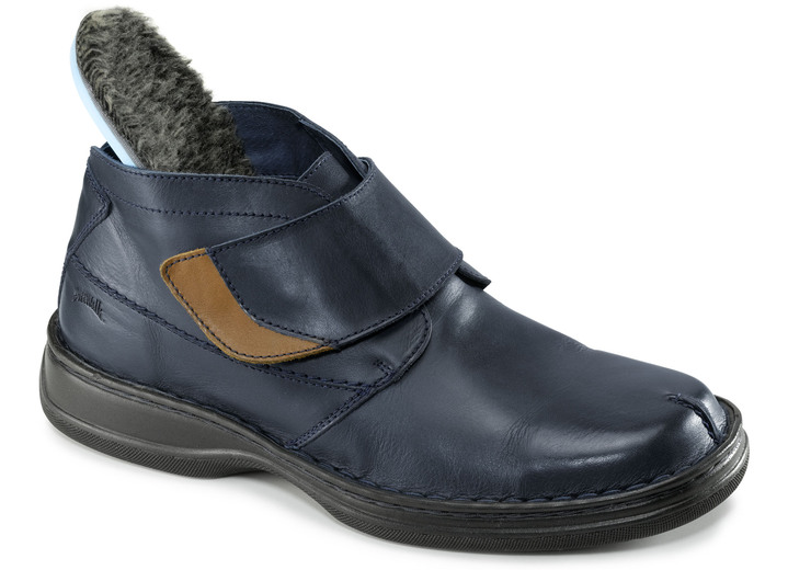 Stiefeletten - Boot mit verstellbarer Klettspange, in Größe 039 bis 046, in Farbe MARINE-BRAUN Ansicht 2