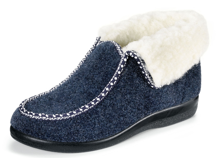 Hausschuhe - Warme Damen-Hausschuhe, Weite H, mit Wolle, in Größe 036 bis 042, in Farbe BRAUN Ansicht 3