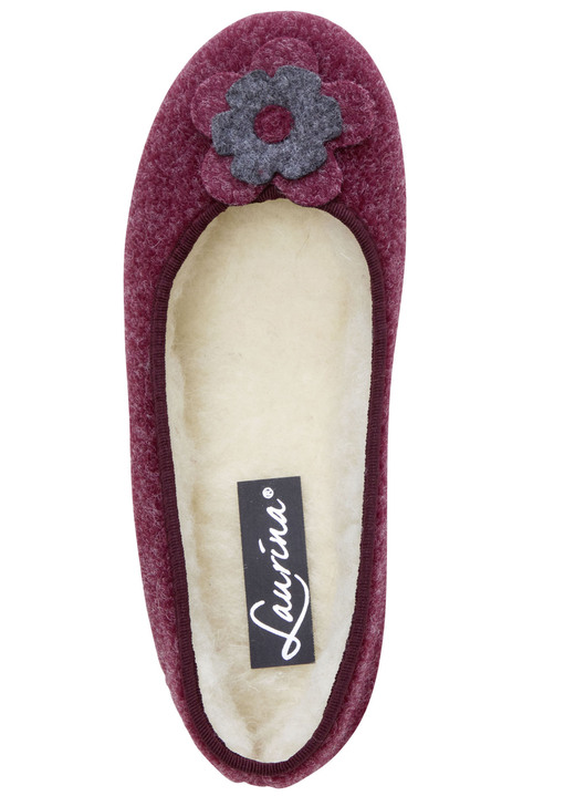 Hausschuhe - Laurina, warme Damen-Hausschuhe, mit Schurwolle, in Größe 036 bis 042, in Farbe GRAU Ansicht 4