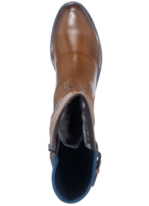 - Caprice Stiefel aus edlem Nappaleder und elastischem Textilmaterial, in Größe 3 1/2 bis 8, in Farbe COGNAC-MARINE Ansicht 3