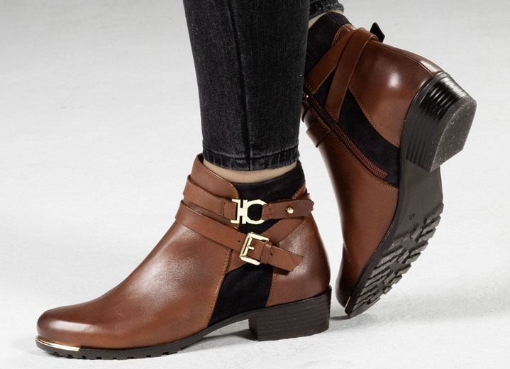 Stiefel & Stiefeletten - Caprice, schicke Damen-Stiefeletten, Weite G, mit herausnehmbarer Decksohle, in Größe 3 1/2 bis 8, in Farbe SCHWARZ-GRAU Ansicht 8