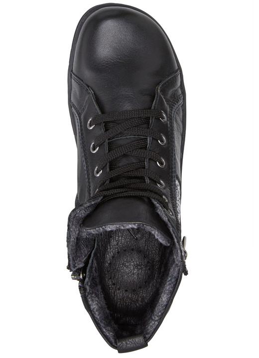 - Andrea Conti Schnür-Bootie mit reptilgeprägtem Einsatz und Zier-Reißverschluss, in Größe 036 bis 041, in Farbe SCHWARZ Ansicht 3