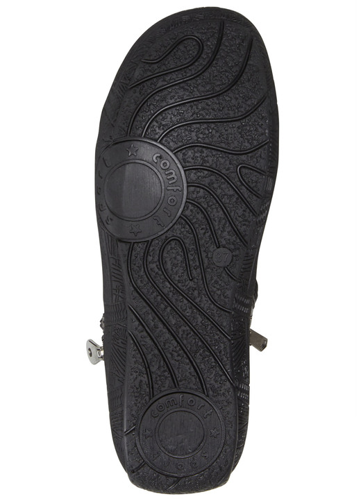 - Andrea Conti Schnür-Bootie mit reptilgeprägtem Einsatz und Zier-Reißverschluss, in Größe 036 bis 041, in Farbe SCHWARZ Ansicht 4