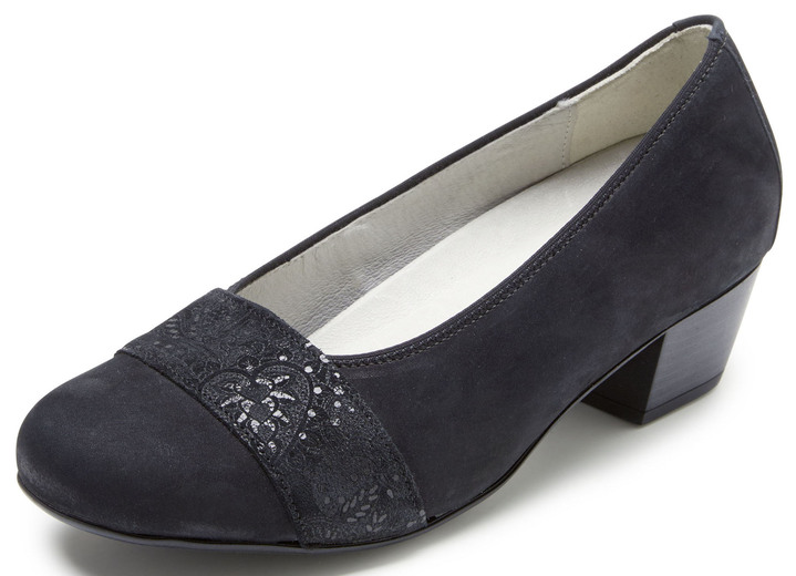 Pumps & Ballerina - Waldläufer, bequeme Damen-Pumps, Weite K, mit herausnehmbarem Fußbett, in Größe 3 1/2 bis 8, in Farbe SCHWARZ-BUNT Ansicht 6