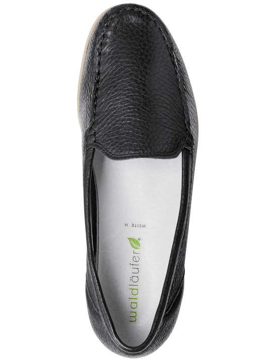 Slipper & Schnürschuhe - Waldläufer Slipper aus edlem, genarbtem Hirsch-Nappaleder, in Größe 3 1/2 bis 8, in Farbe SCHWARZ Ansicht 3