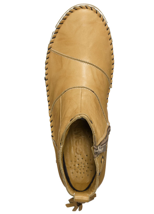 Stiefel & Stiefeletten - Gemini Mokassin-Stiefelette aus Rind-Nappaleder mit Knitter-Struktur, in Größe 036 bis 042, in Farbe GELB Ansicht 4