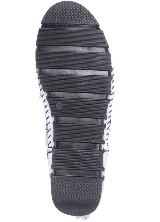 Stiefel & Stiefeletten - Gemini Mokassin-Stiefelette aus Rind-Nappaleder mit Knitter-Struktur, in Größe 036 bis 042, in Farbe WEISS Ansicht 4