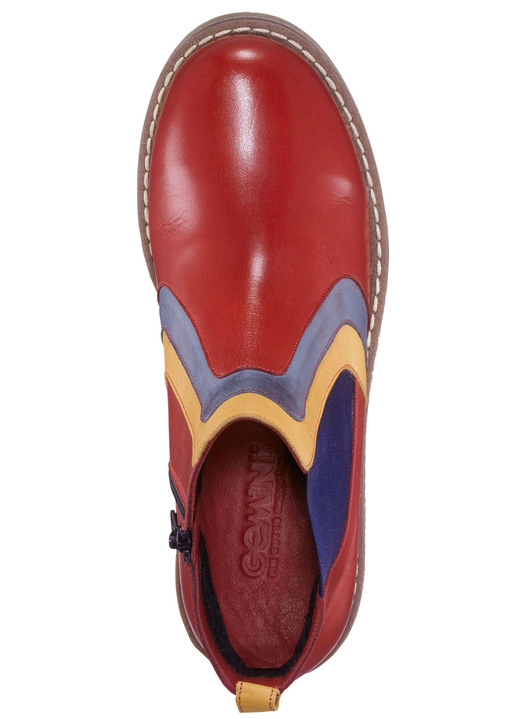 - Gemini Stiefelette mit dekorativem Einsatz, in Größe 036 bis 042, in Farbe ROT-BUNT Ansicht 3