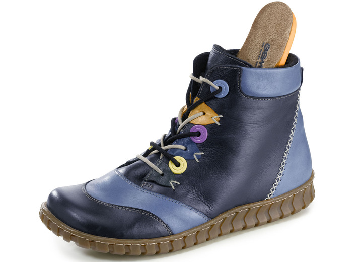 - Gemini Schnür-Bootie mit pfiffigen Besätzen, in Größe 036 bis 042, in Farbe BLAU-BUNT Ansicht 2