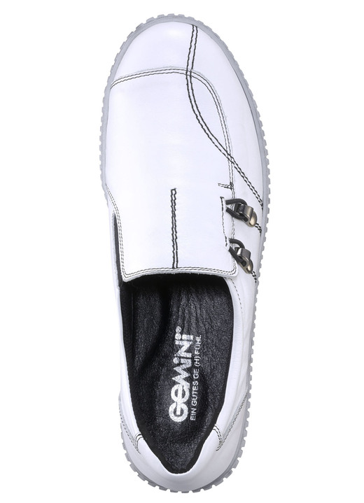 - Gemini Slipper aus Rind-Nappaleder mit Zierösen, in Größe 036 bis 042, in Farbe WEISS Ansicht 3
