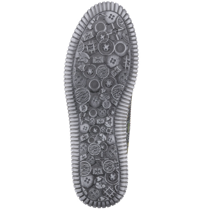 - Gemini Sneaker aus teilweise floral bedrucktem Rindleder, in Größe 036 bis 041, in Farbe SCHWARZ-BUNT Ansicht 4