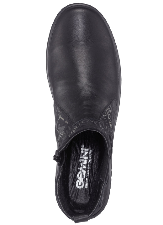 - Gemini Stiefelette aus teilweise bedrucktem Rind-Nappaleder Ansicht 3 - Gemini Stiefelette aus teilweise bedrucktem Rind-Nappaleder, in Größe 036 bis 042, in Farbe SCHWARZ Ansicht 3