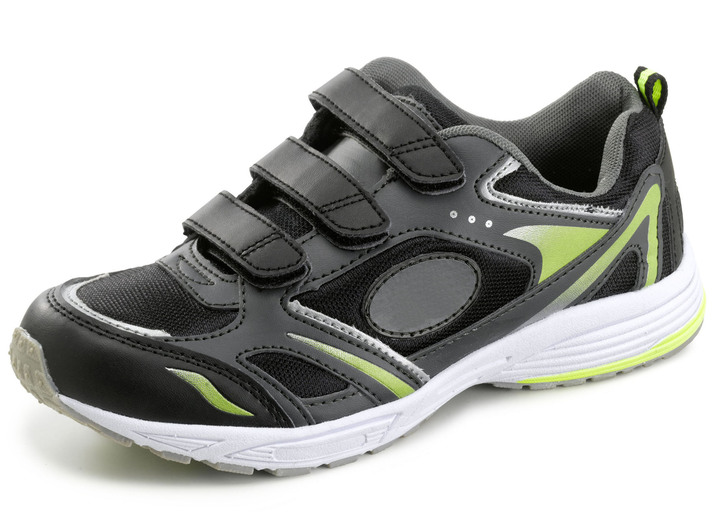 - Klett-Sneaker in sportlicher Ausführung, in Größe 036 bis 042, in Farbe SCHWARZ-GRÜN Ansicht 1