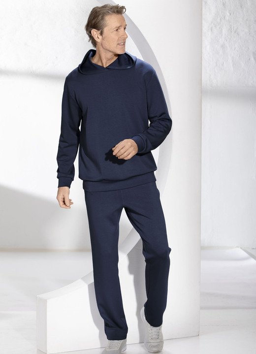 Sport- & Freizeitmode - Hoodie von „Klaus Modelle“ in 3 Farben, in Größe L (52/54) bis XXL (60/62), in Farbe MARINE Ansicht 2