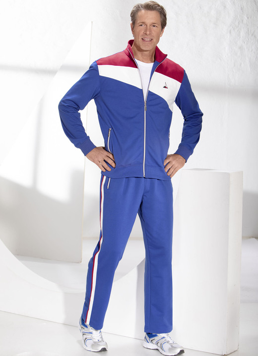 - Freizeitanzug mit Reißverschluss-Taschen, in Größe 3XL (64/66) bis XXL (60/62), in Farbe ROYALBLAU-WEISS-ROT