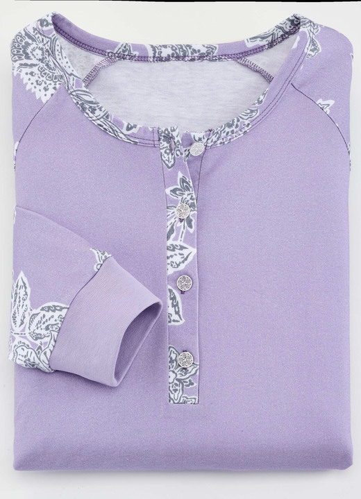 Nachthemden Langarm - Zweierpack Nachthemden, knielang mit Knopfleiste, in Größe 036 bis 058, in Farbe 1X APRICOT, 1X BLEU Ansicht 5