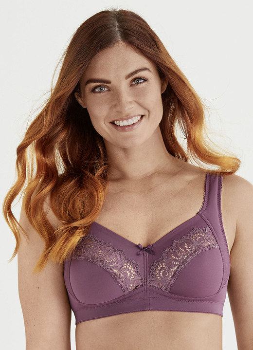 BH mit Spitze - Swegmark of Sweden BH mit Spitzeneinsätzen, in Größe 075 bis 110, in Cup D, in Farbe WEISS Ansicht 2