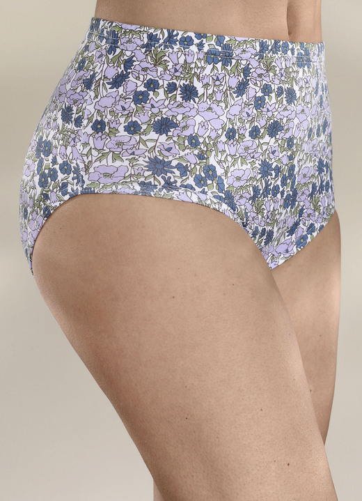 - Viererpack Slips mit farbharmonischem Floraldessin, in Größe 038 bis 056, in Farbe WEISS-BUNT Ansicht 2