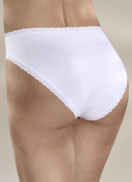 Slips - Sloggi 24/7 Dreierpack Slips mit Spitzenbandabschlüssen Ansicht 2 Slips - Sloggi 24/7 Dreierpack Slips mit Spitzenbandabschlüssen, in Größe 038 bis 048, in Farbe WEISS Ansicht 2