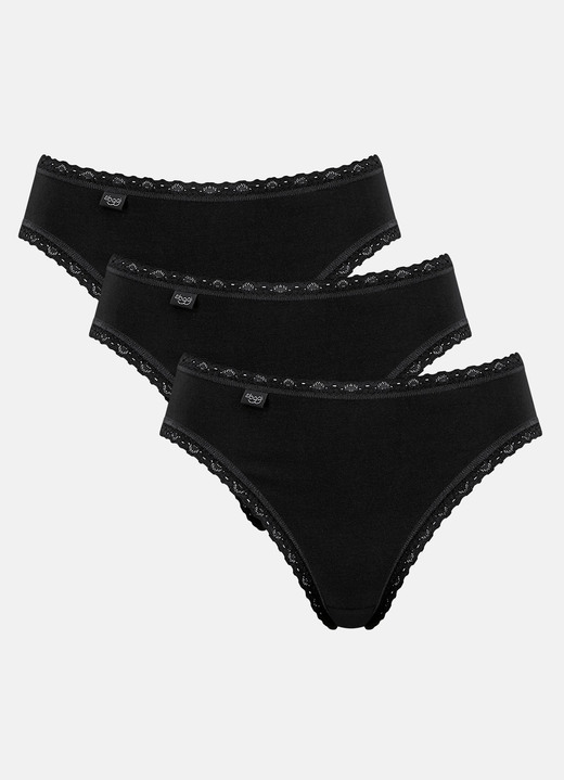 Slips - Sloggi 24/7 Dreierpack Slips mit Spitzenbandabschlüssen Ansicht 3 Slips - Sloggi 24/7 Dreierpack Slips mit Spitzenbandabschlüssen, in Größe 038 bis 048, in Farbe WEISS Ansicht 3