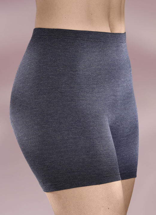 Damenwäsche - Pompadour Zweierpack Longpants mit Gummizug im Bund, in Größe 038 bis 044, in Farbe MARINE MELIERT Ansicht 1