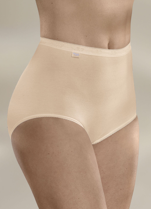 Slips - Sloggi Dreierpack Maxi Slip mit elastischen Abschlüssen Ansicht 5 Slips - Sloggi Dreierpack Maxi Slip mit elastischen Abschlüssen, in Größe 038 bis 058, in Farbe WEISS Ansicht 5