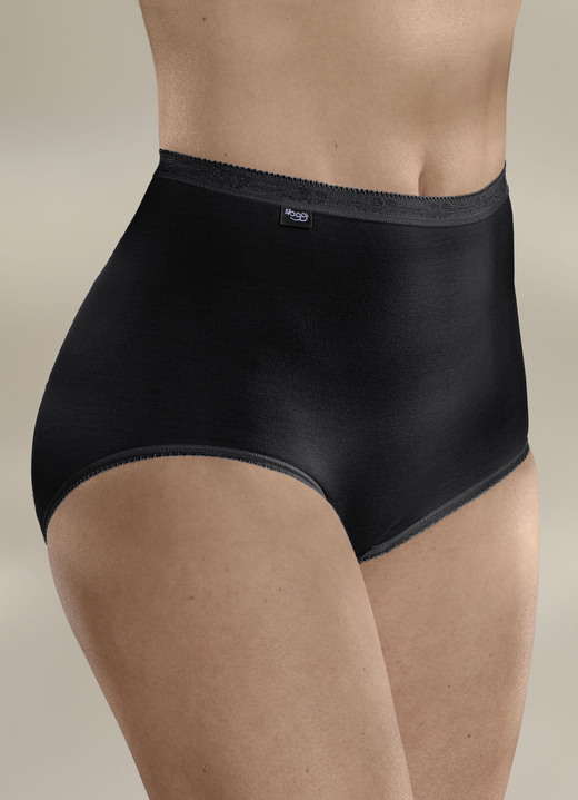 Slips - Sloggi Dreierpack Maxi Slip mit elastischen Abschlüssen, in Größe 038 bis 058, in Farbe WEISS Ansicht 3