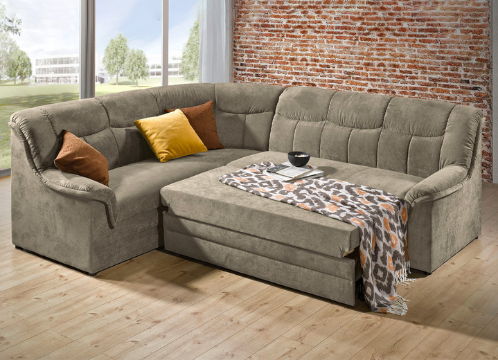 Polsterecken - Frei im Raum aufstellbare Polsterecke mit Bettfunktion, in Farbe BEIGE Ansicht 8