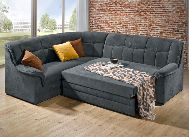 Polsterecken - Frei im Raum aufstellbare Polsterecke mit Bettfunktion, in Farbe BEIGE Ansicht 4