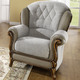 Sessel - Polstermöbel mit edlen Holzchatosen – Farbe TAUPE – Ansicht 2 Sessel - Polstermöbel mit edlen Holzchatosen, in Farbe TAUPE, in Ausführung Sessel – Farbe TAUPE – Ansicht 2