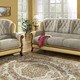 Sessel - Polstermöbel mit edlen Holzchatosen – Farbe BEIGE – Ansicht 1 Sessel - Polstermöbel mit edlen Holzchatosen, in Farbe TAUPE, in Ausführung Sessel – Farbe BEIGE – Ansicht 1